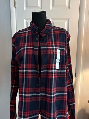 Goodfellow & Co Red and Navy Plaid Shirt